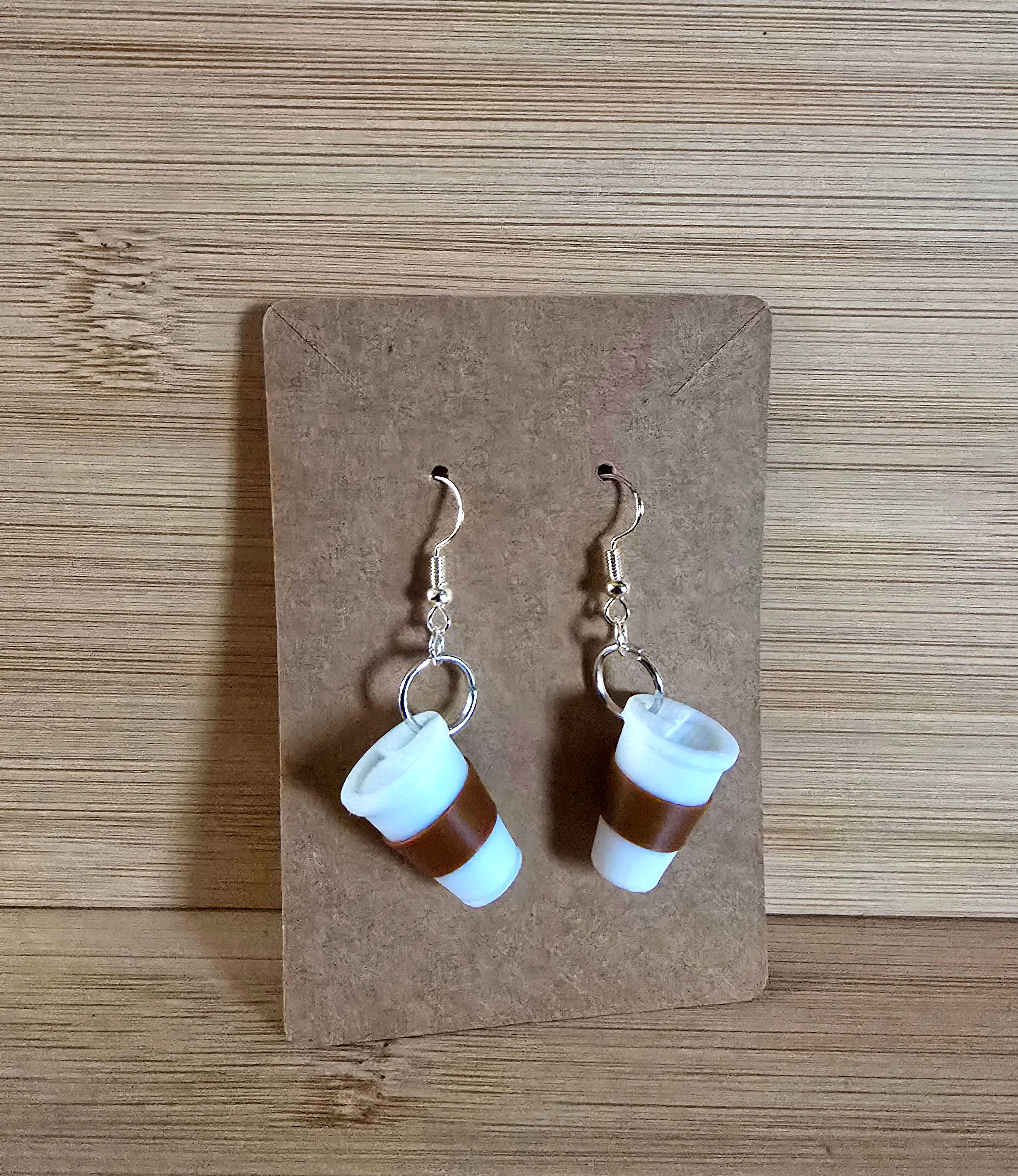 Cute Coffee Cup Dangle Earrings - Commercial Use