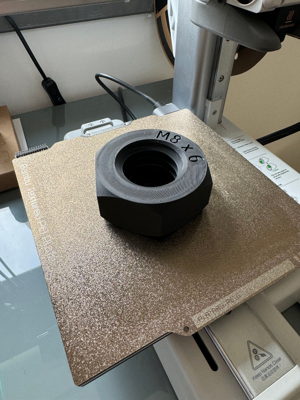 M8 bolt and nut, 6 times bigger than original