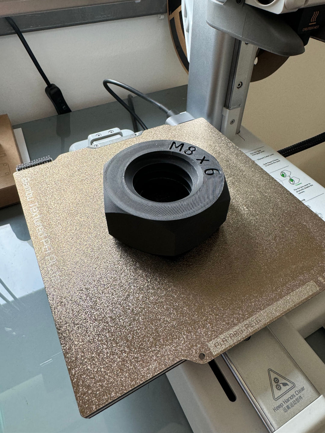 M8 bolt and nut, 6 times bigger than original