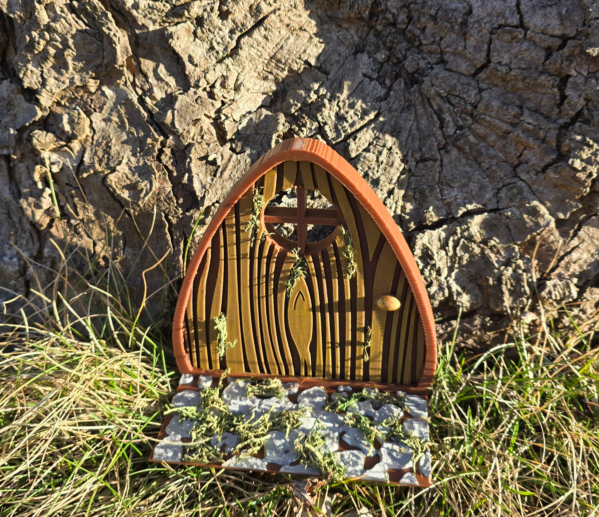 Rustic Fairy Door with Cobblestone