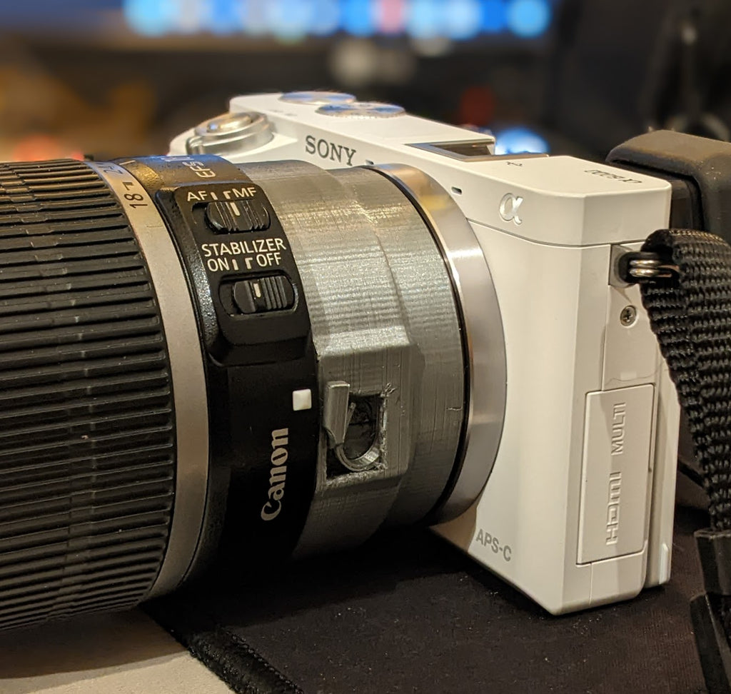 Sony E to Canon EF adapter with lens lock