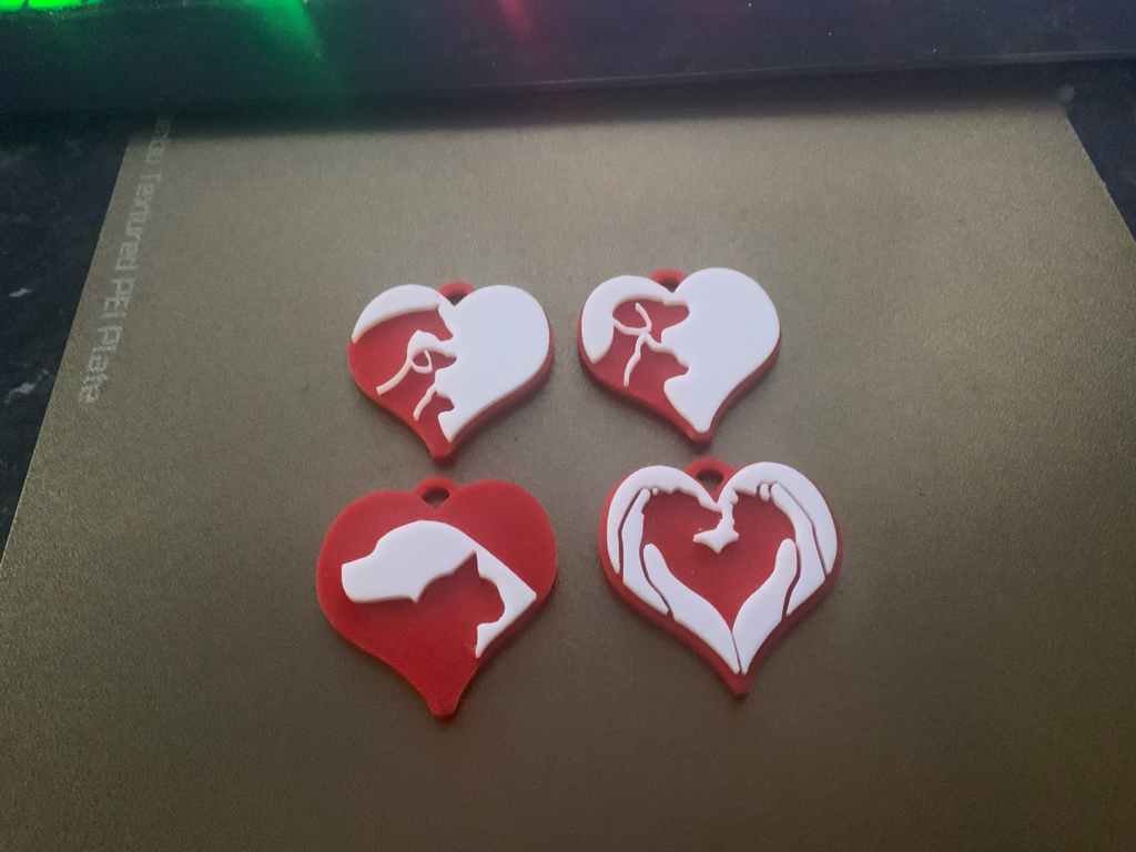 pets loveheart keychains / charms(free commercial)