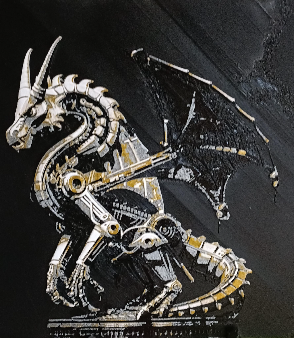 Mech Dragon on Pedestal