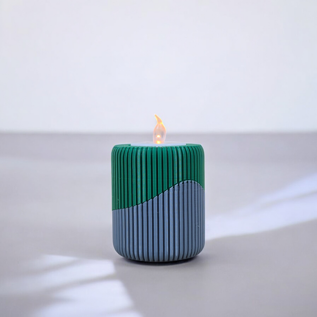 Ribbed Tea Light Holder – Customizable Color