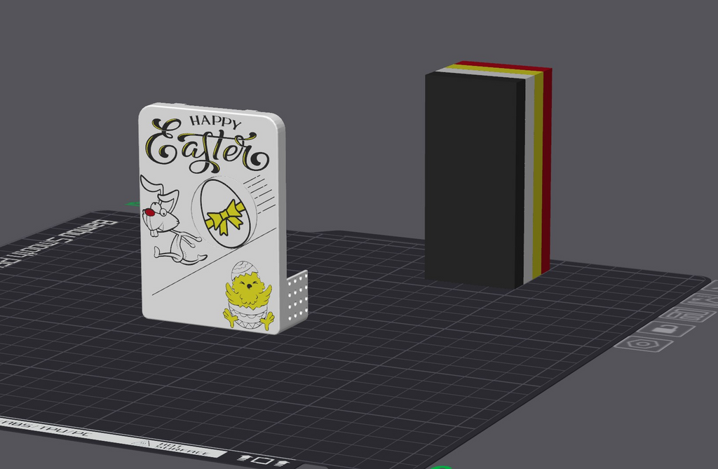 A1 / A1 Mini Happy Easter with a running rabbit - Front Cover And Extruder Wheel