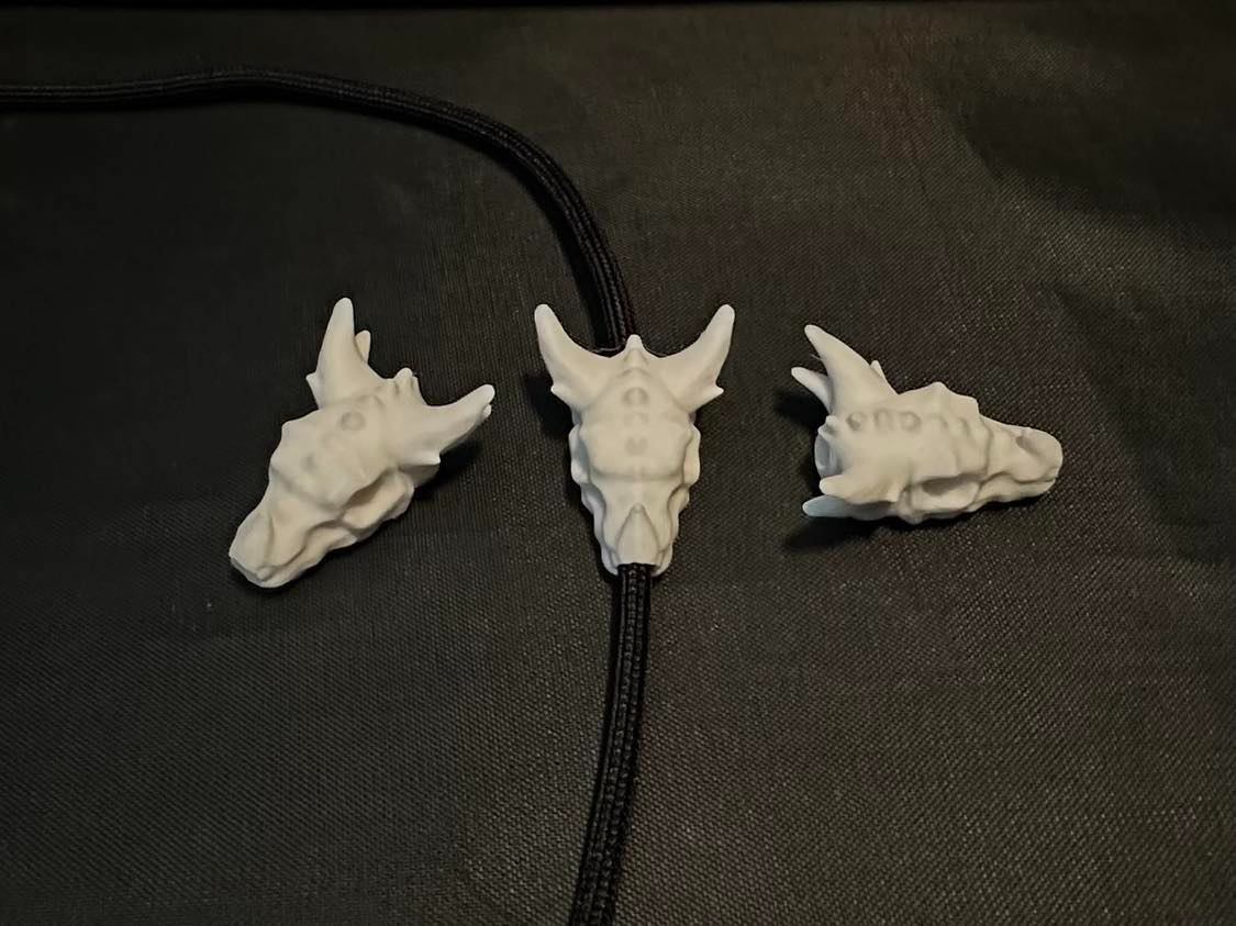 Gothic Dragon Skull Paracord Bead