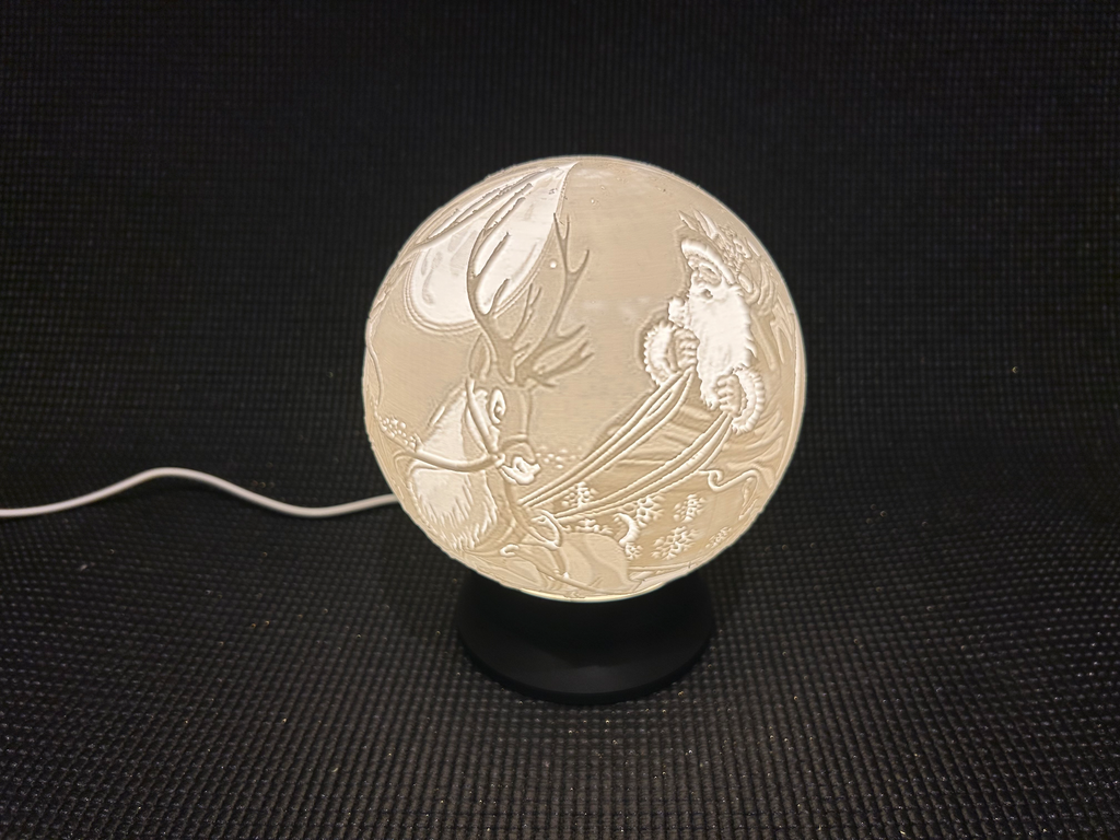 Santa light up globe - to be used with my led base