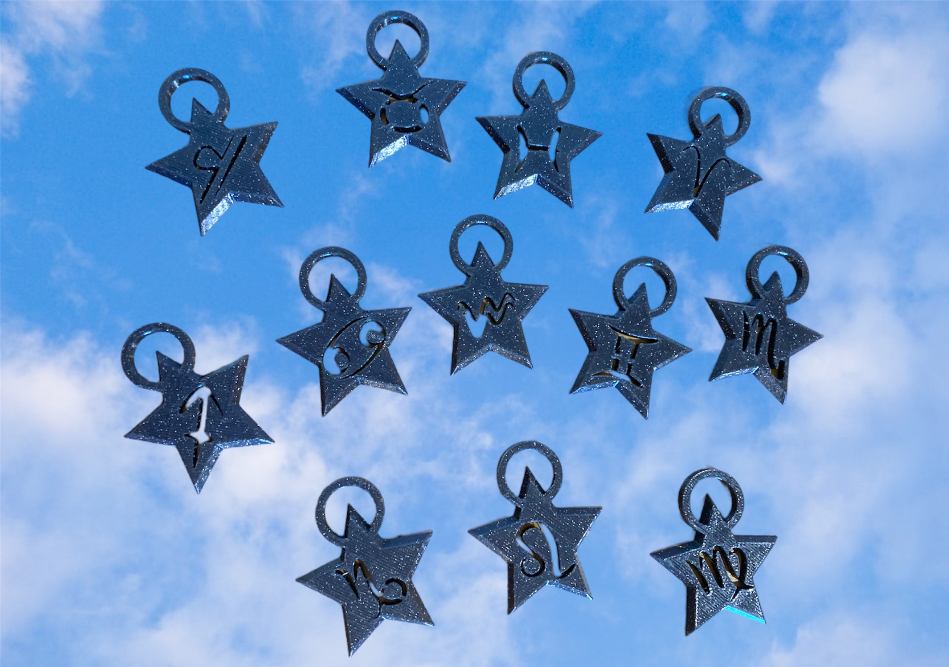 Zodiac keychain / pendant Gemini star