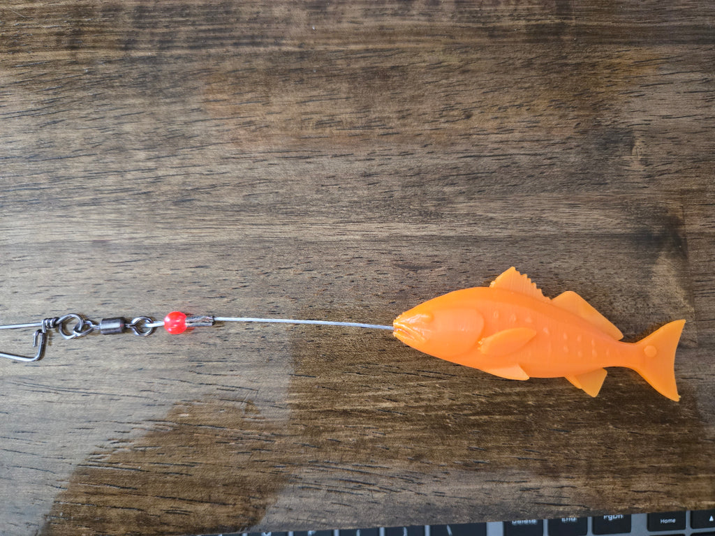 red drum key float keychain
