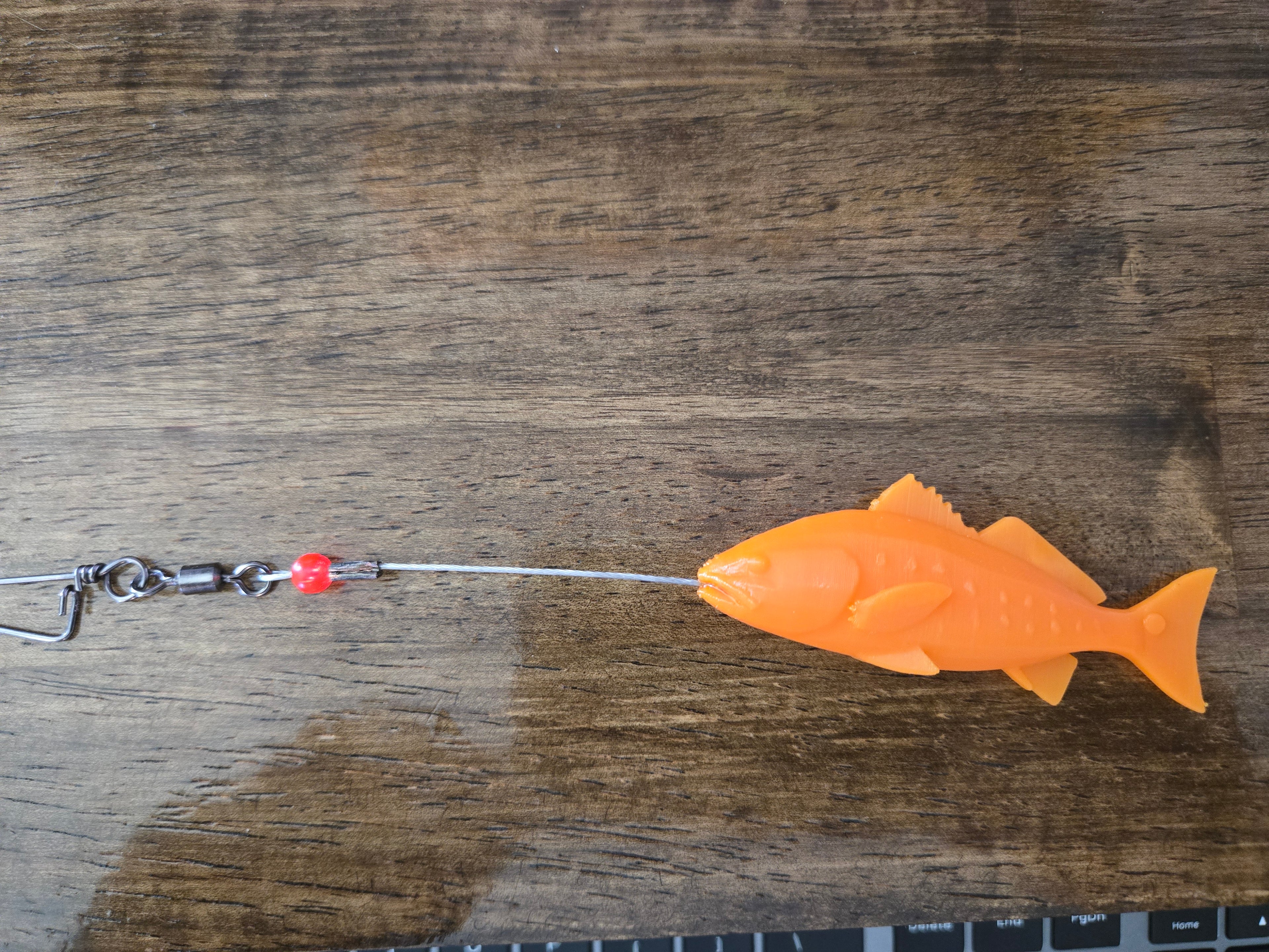 red drum key float keychain