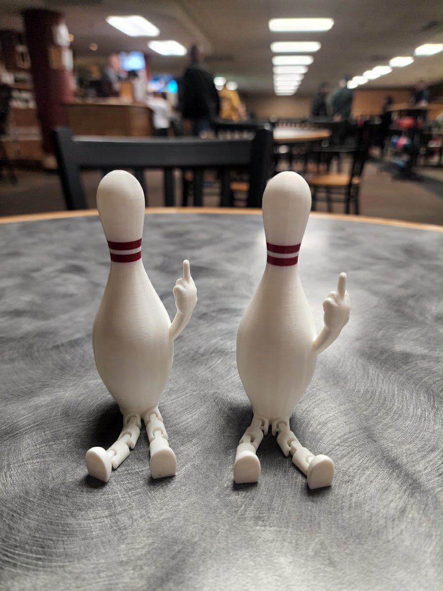 Bowling pin buddy w/ finger