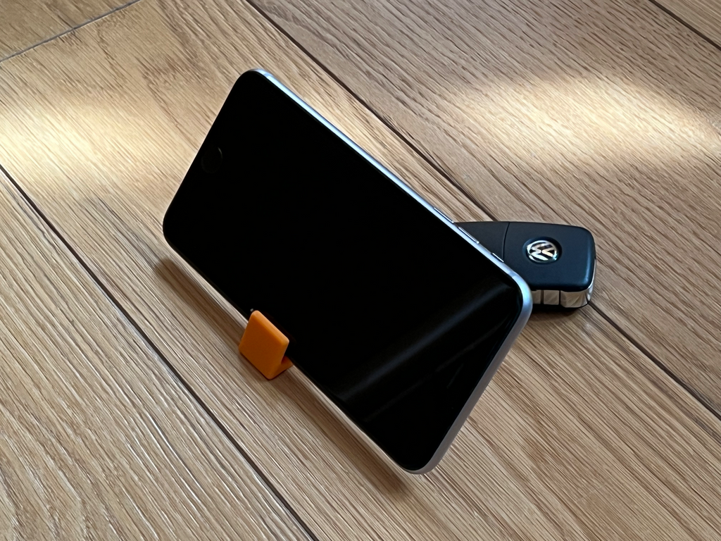 Keychain with phone holder