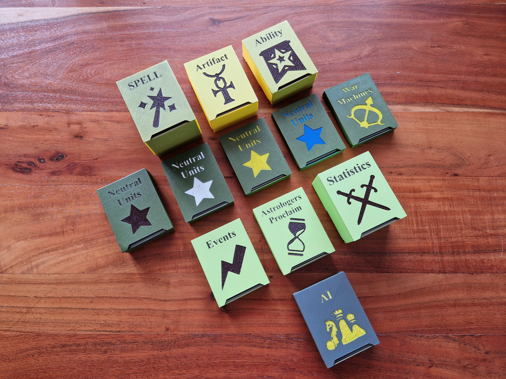 Card boxes for Heroes 3 Board Game Insert