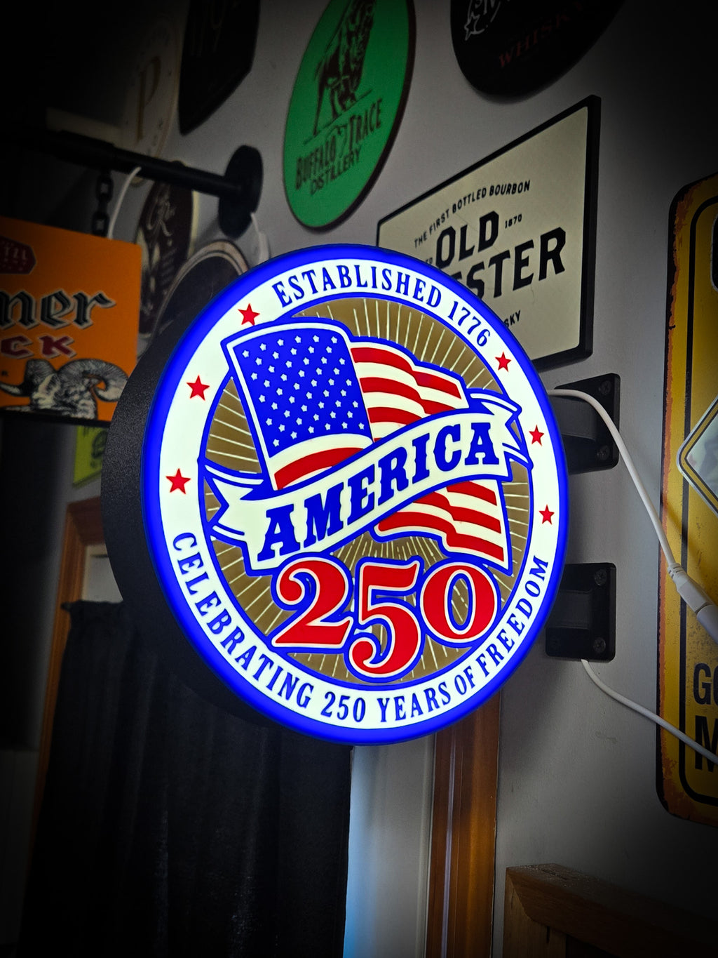 AMERICA 250 Anniversary ~ 2-Sided Round Lightbox