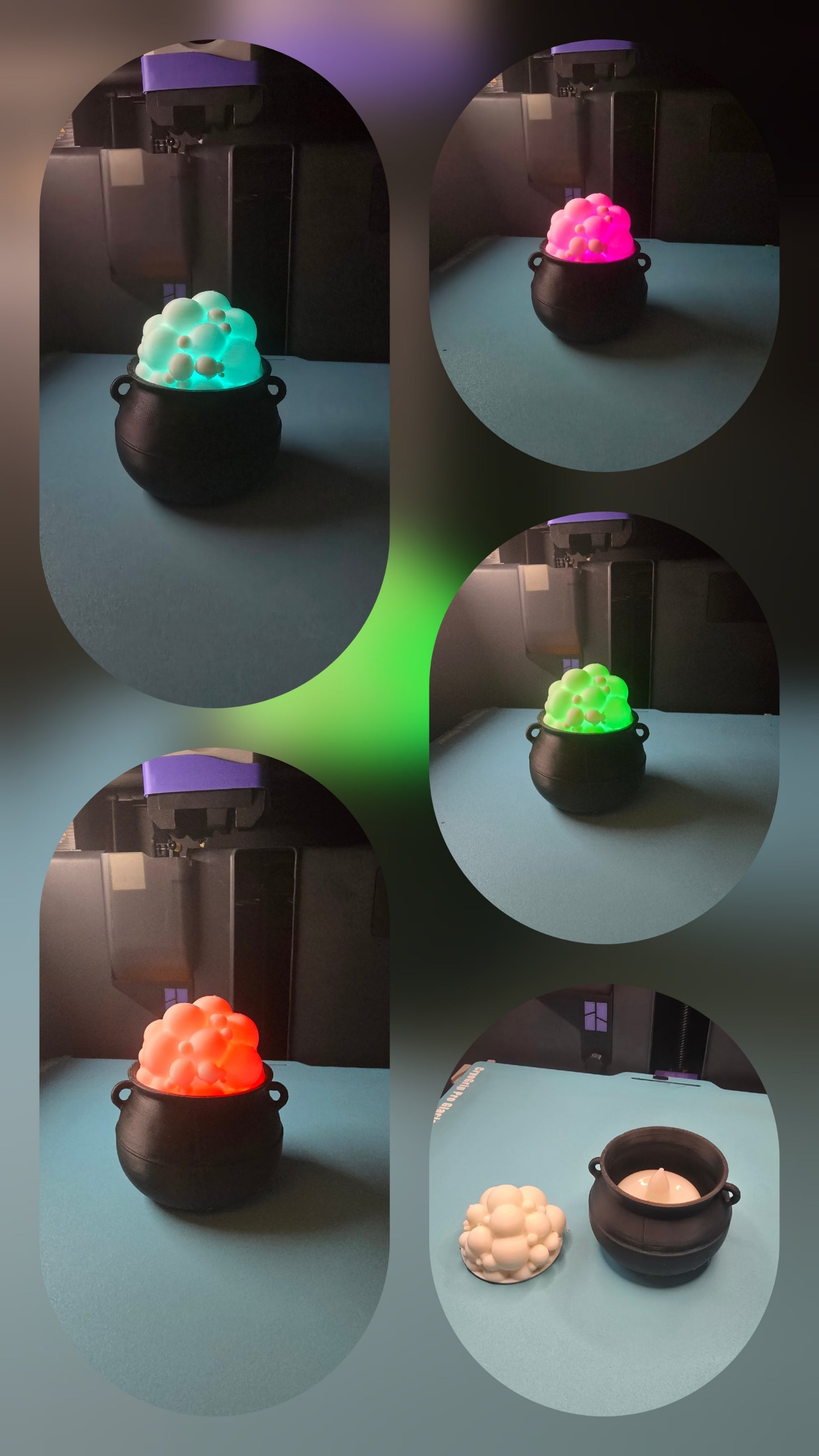 Bubbly Cauldron Tea Light (Commercial Free)