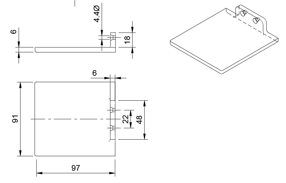 Small Wall Shelf for objects 91x91mm