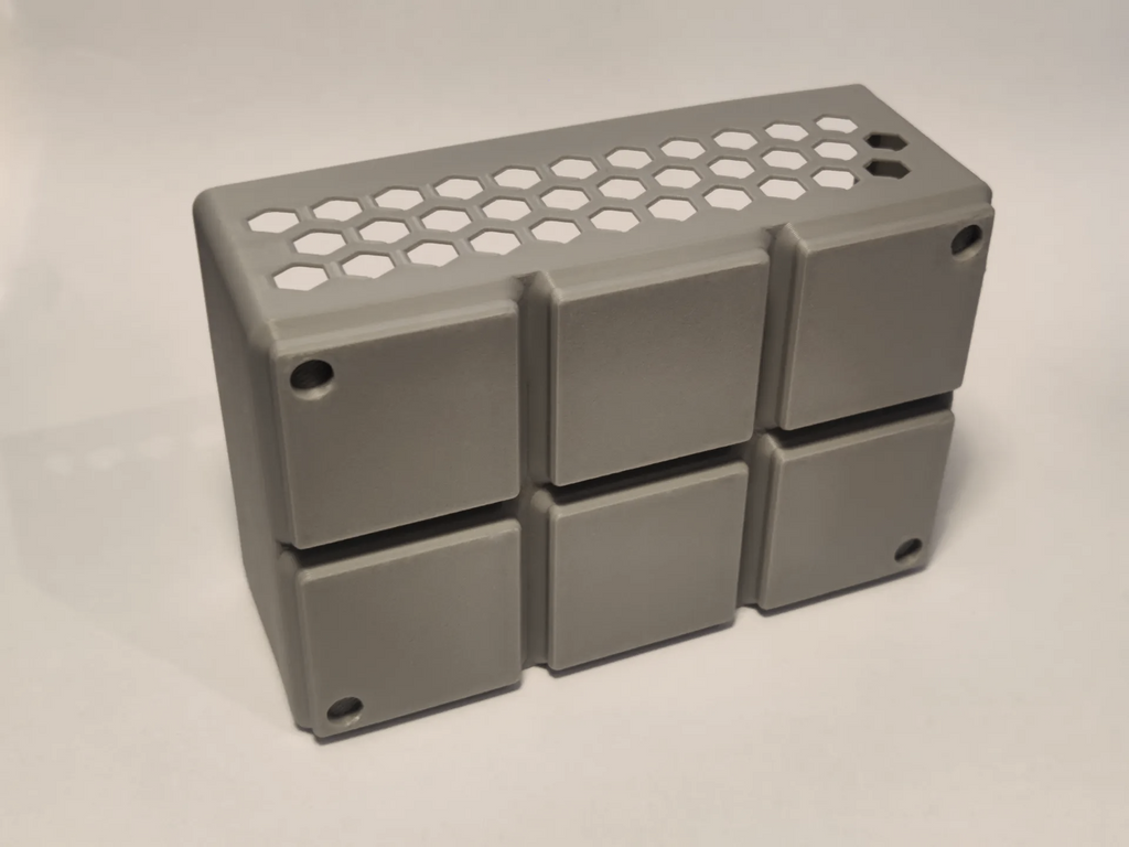 Gridfinity Bin 2x3 - Divided 1x4 - Hex Wall