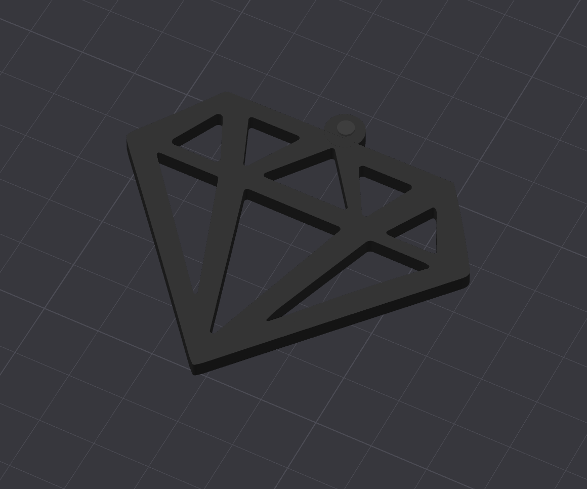 Diamond Keychain (Partly Generative 3D Model)