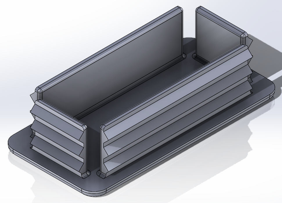 Box Tubing End Cap - 3x1.5x0.125