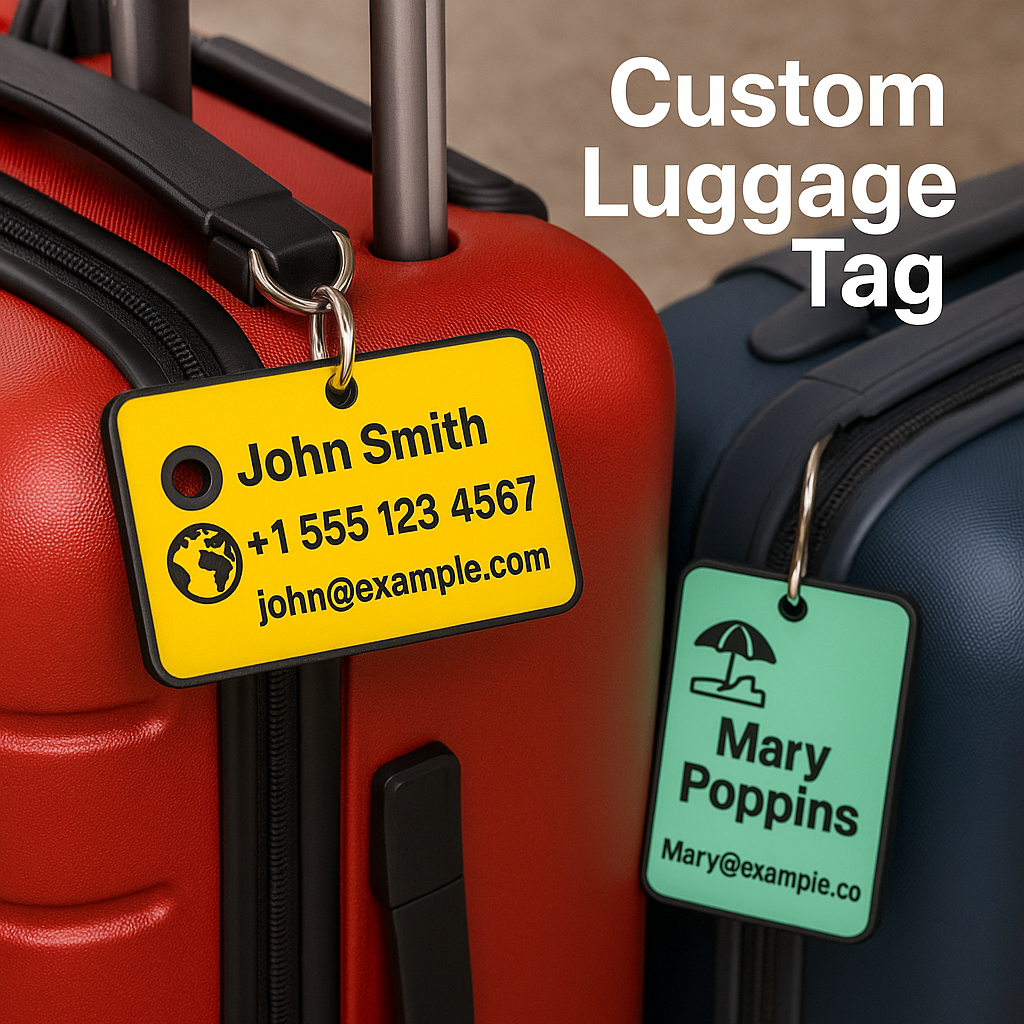 Custom Luggage Tag with Text & Emoji
