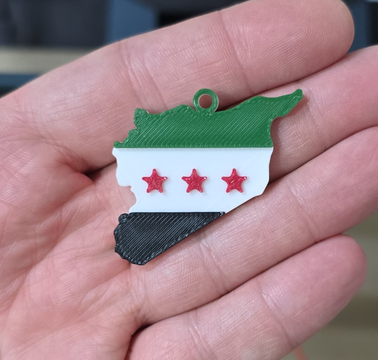 Syrian Map & Flag - KeyChain