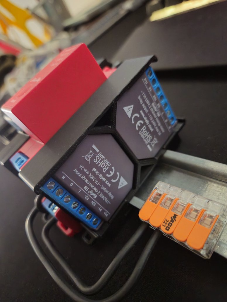 Double Shelly EM DIN rail mount