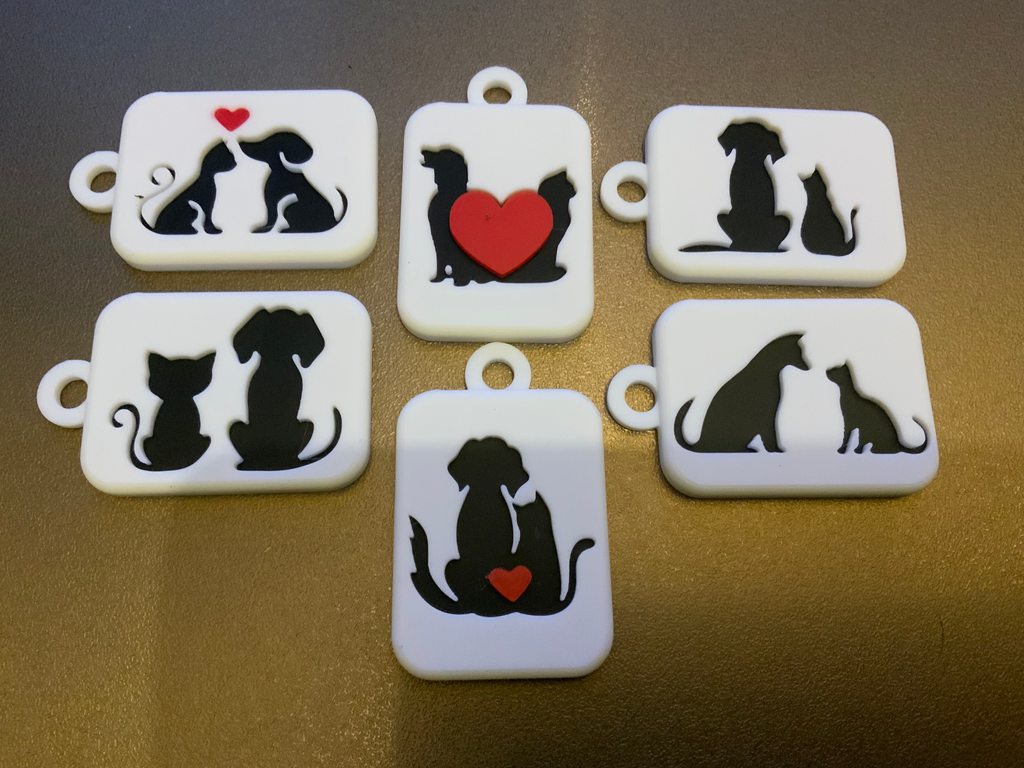 cats+dogs silhouette keychains free commercial