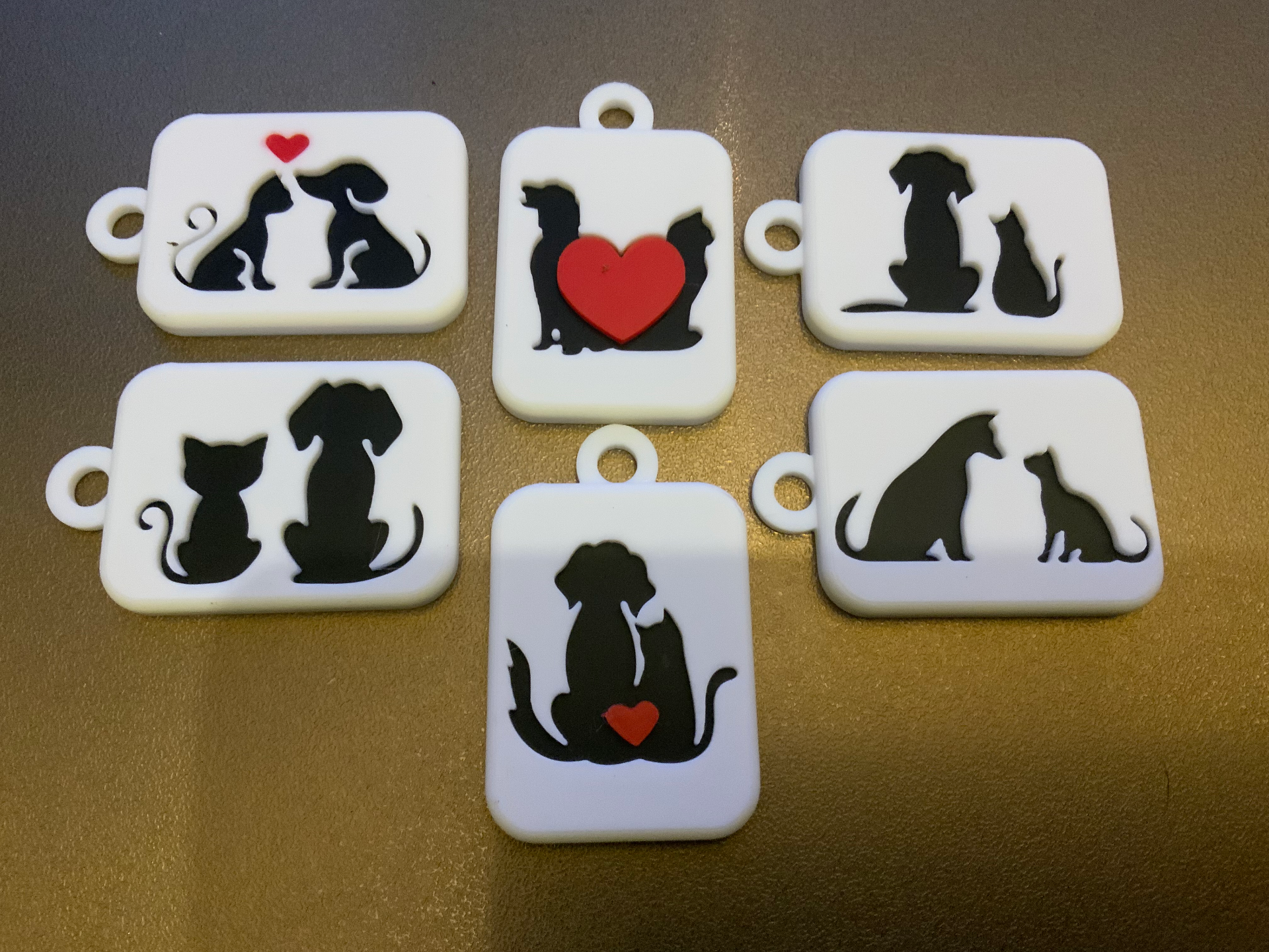 cats+dogs silhouette keychains free commercial