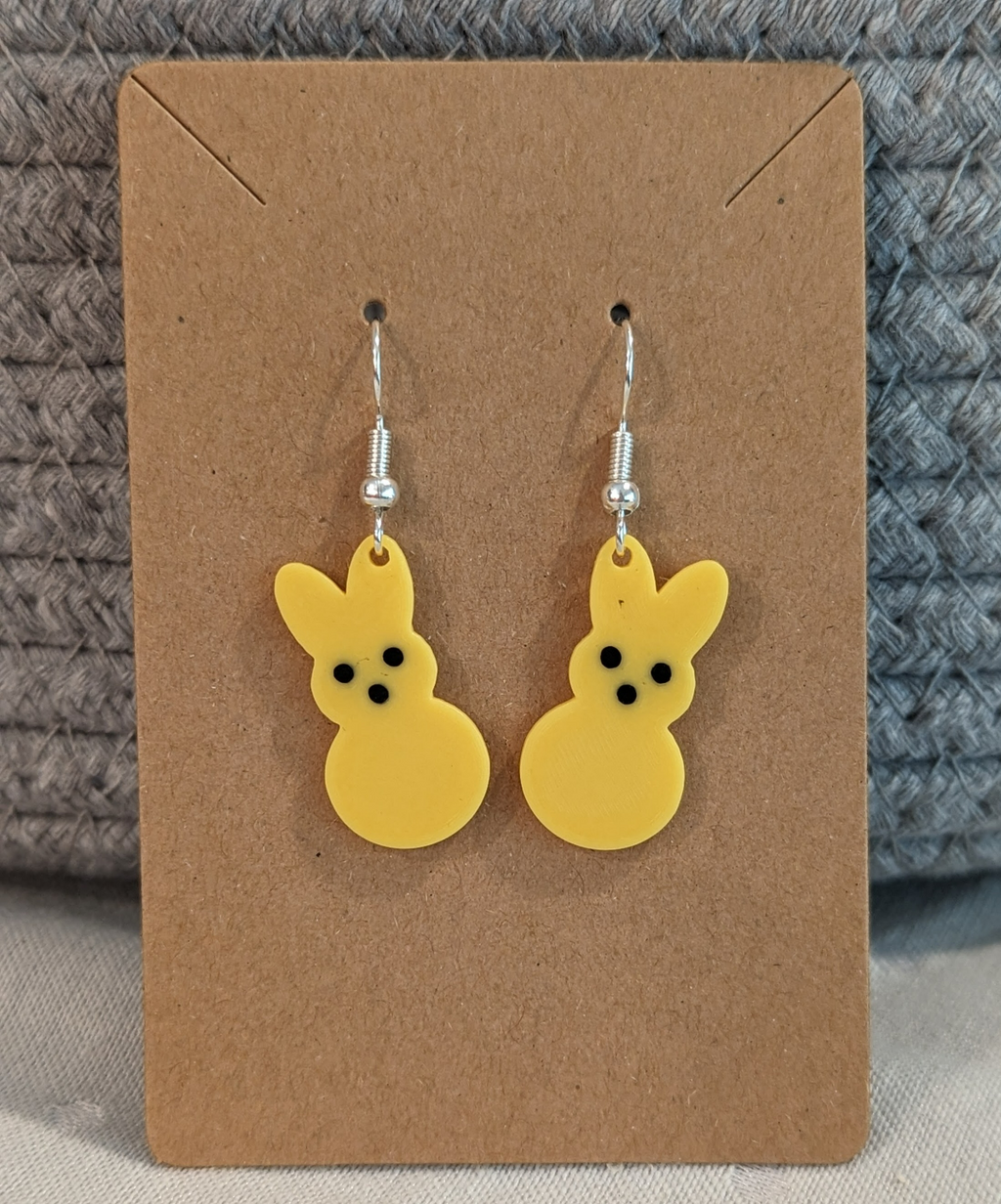 Peep Bunny Earrings with tail