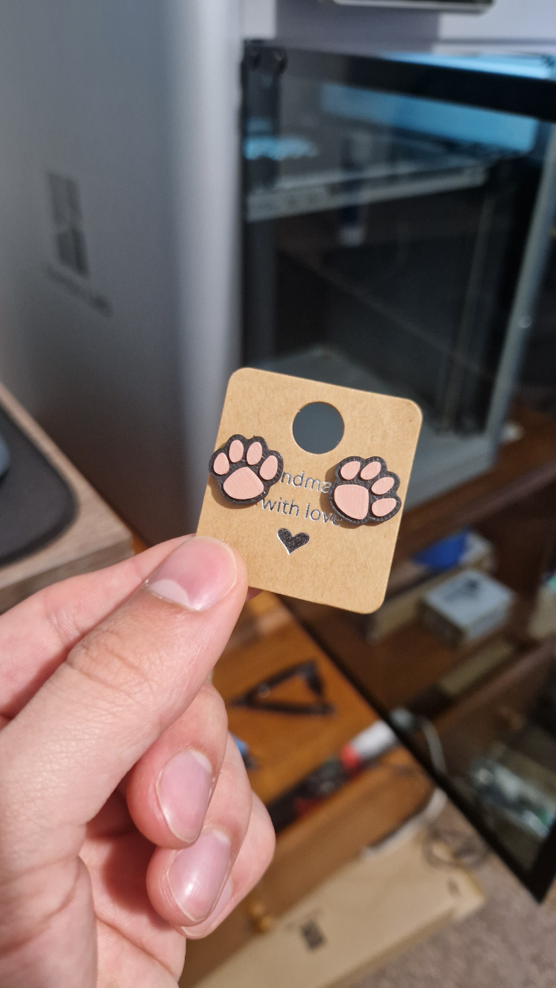 Dog Paw Stud Earrings