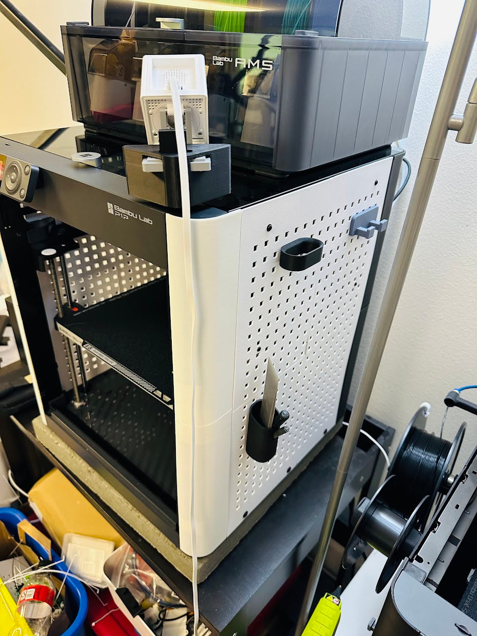 Pegboard panels for Bambu P1P minimal shell enclosure