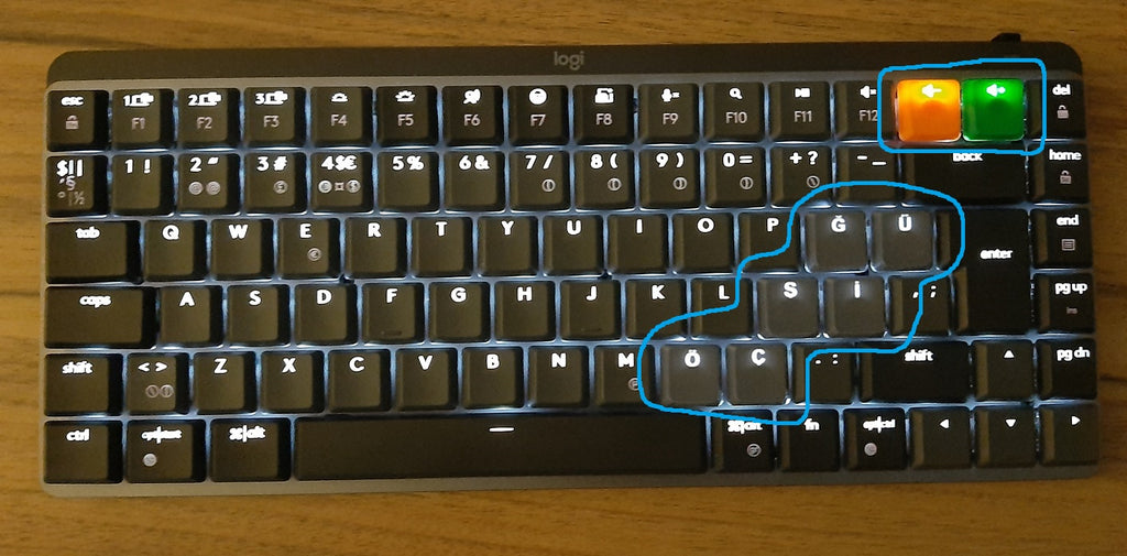 Keycaps (Turkish) Logitech MX Mechanical Keyboard