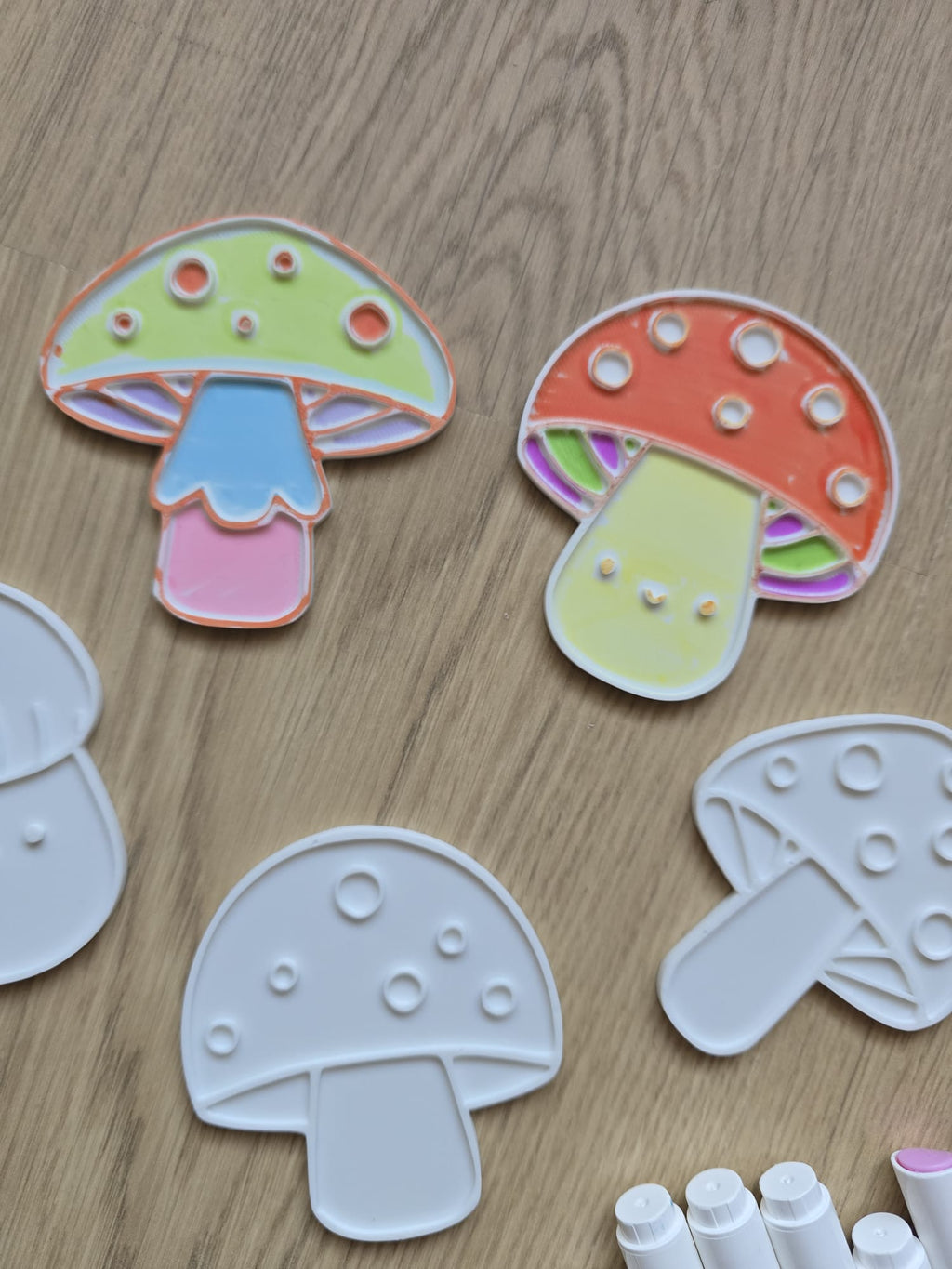 Mushroom Coloring Cute Kawaii Set Marker