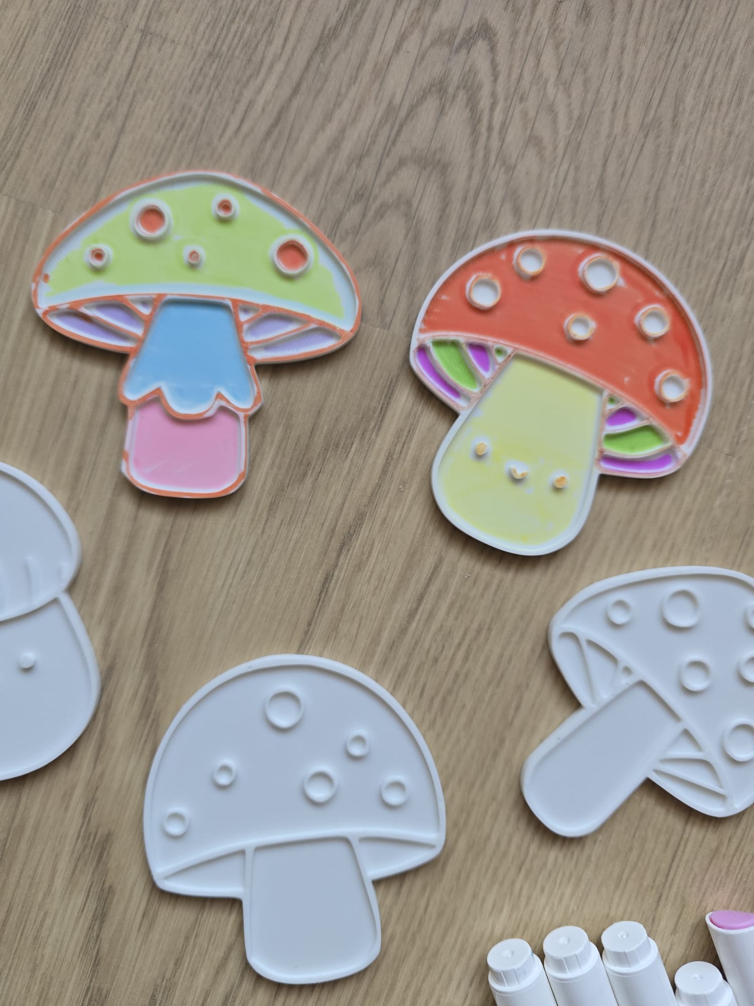 Mushroom Coloring Cute Kawaii Set Marker