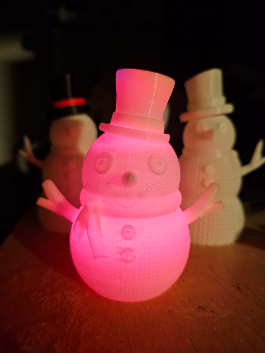 snowman CHUBBS knit LED tea light Lamp