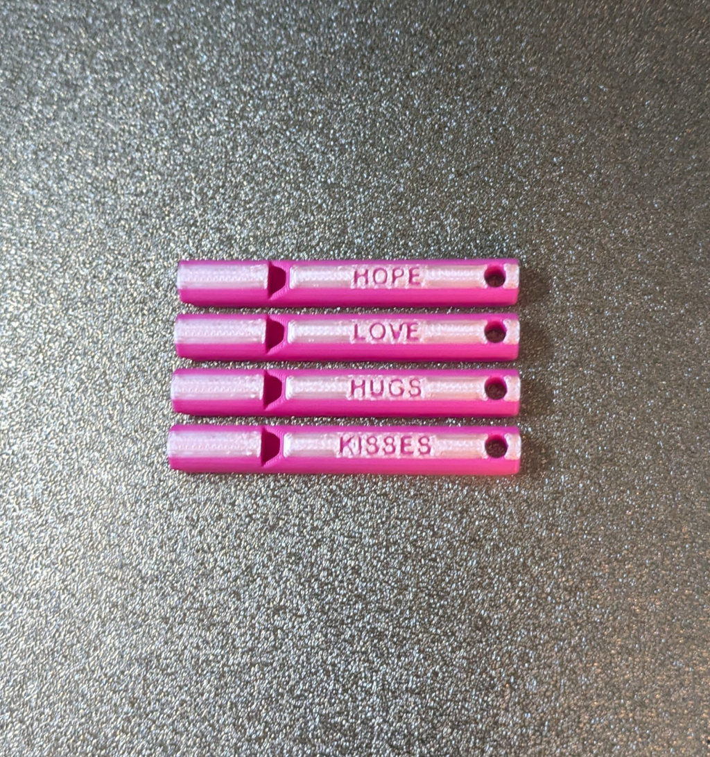 Valentines Ed HOPE, LOVE, HUGS, and KISSES Whistle