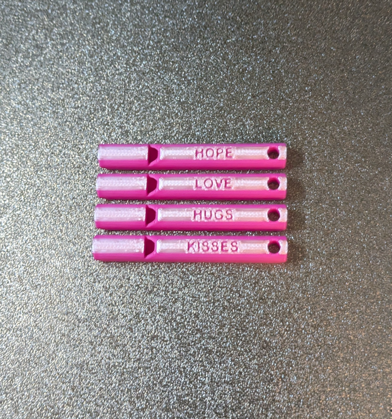 Valentines Ed HOPE, LOVE, HUGS, and KISSES Whistle