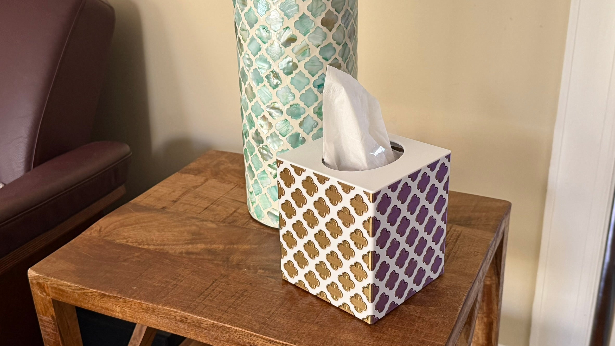Cube-style tissue box cover