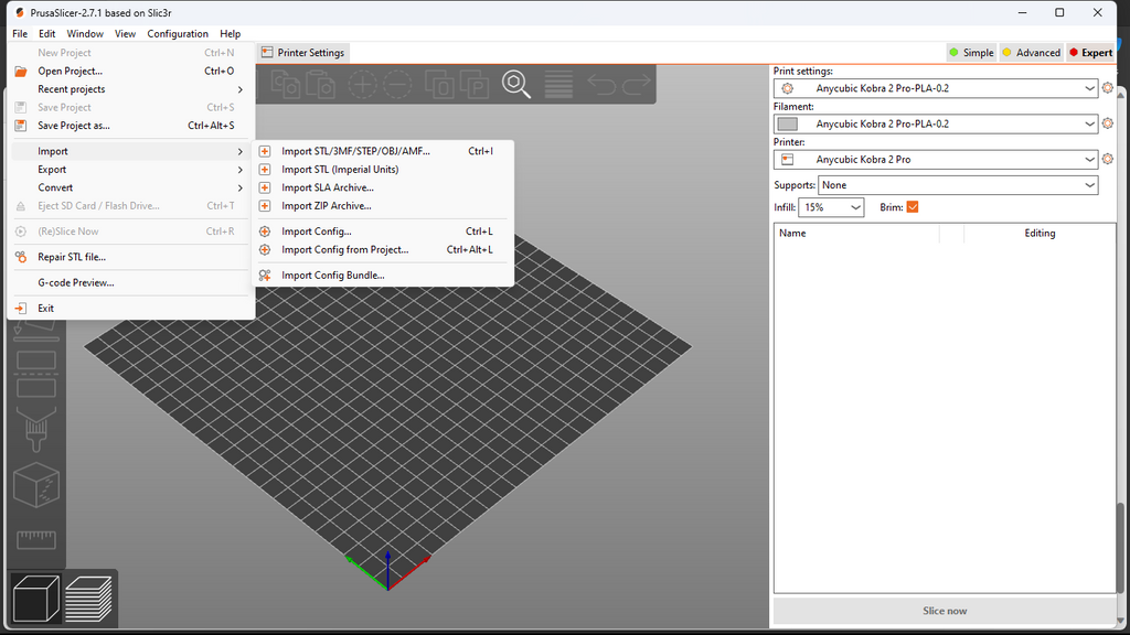 My Prusa Slicer profile for Anycubic Kobra 2 Pro