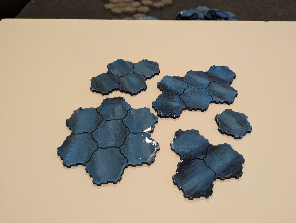 Water Hex Style Terrain for Table Top RPG and Miniature War Gamming