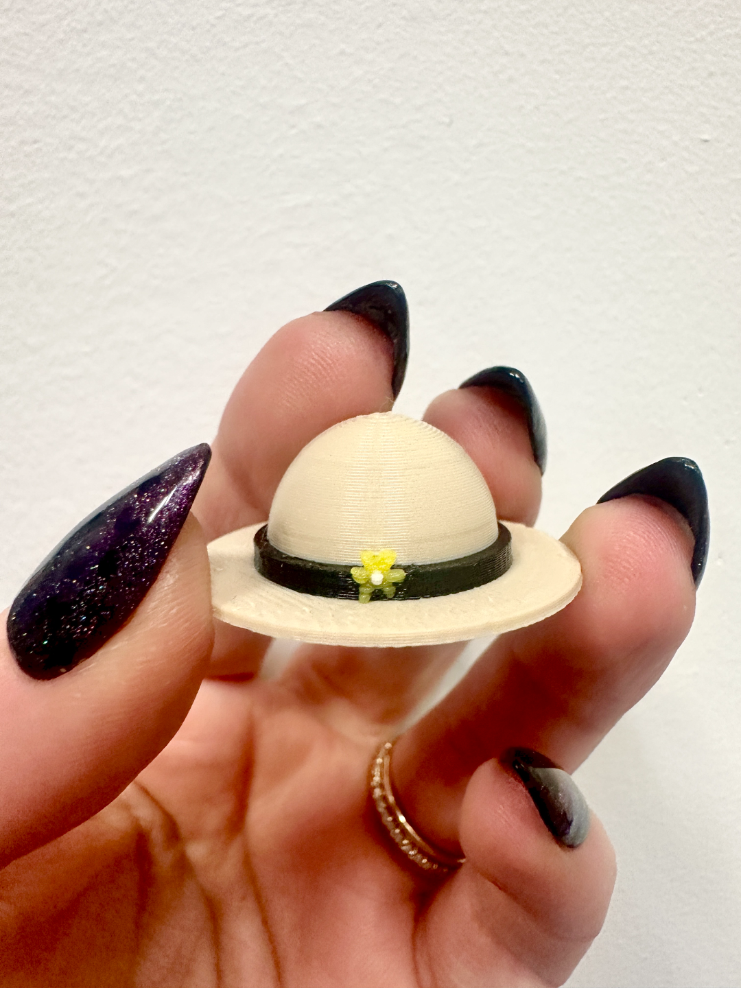 Tiny Safari/ Sun Hat With Flower for Broken Prints