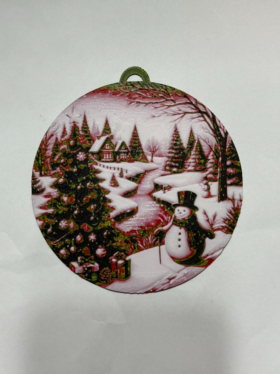 Christmas landscape in snow globe hueforge