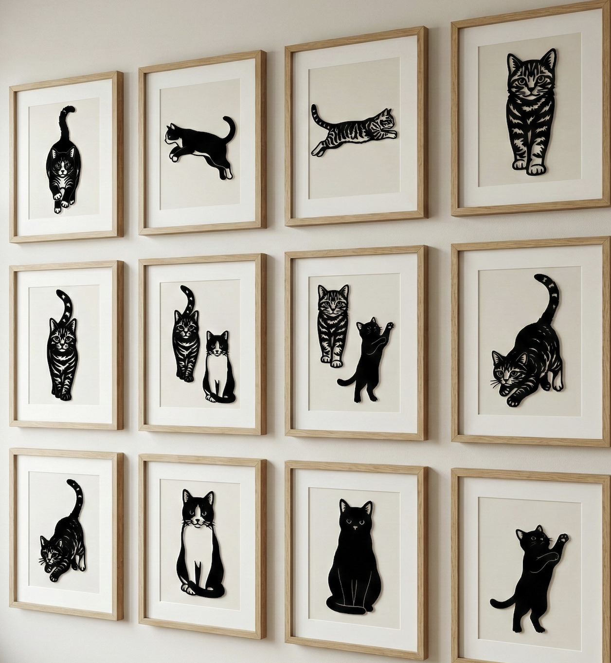 Elegant Minimalist Cat Silhouette Art Collection