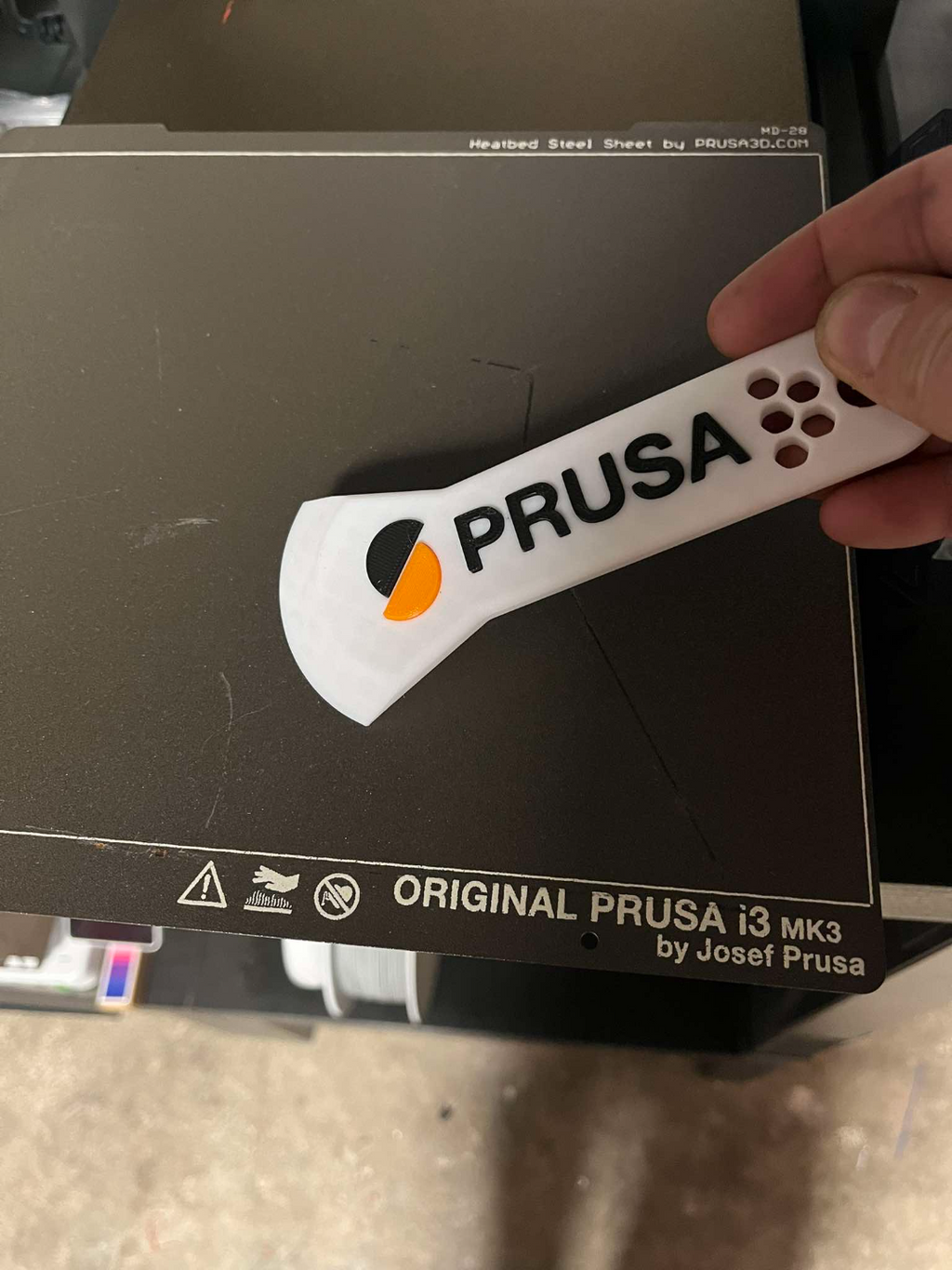 Prusa scraper for cleaning the bed