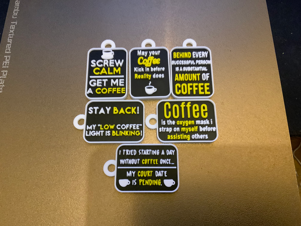 coffee set 3 keychains / charms (free commercial)