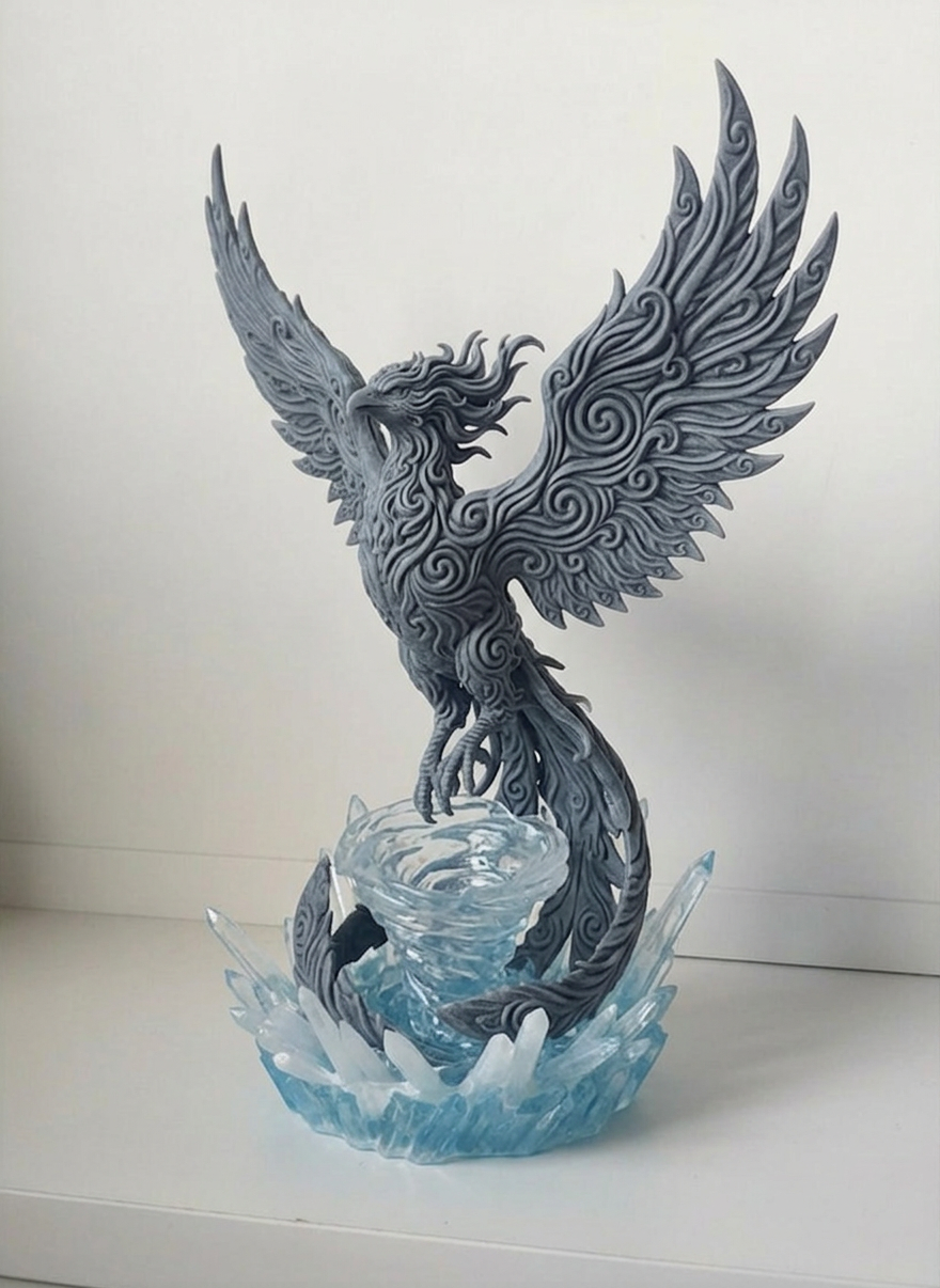 Iced phoenix rising