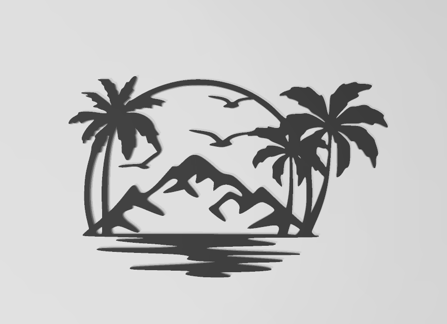 2D wall art Paradise view