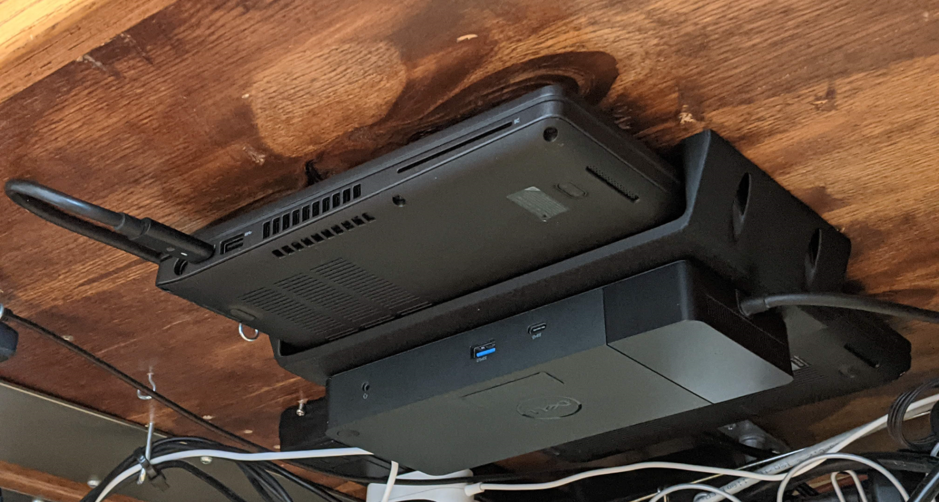 Dell Laptop and Dock - Under Desk Holder