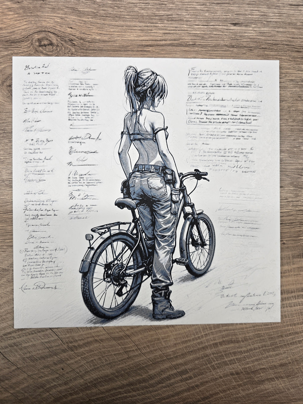 Girl mit Fahrrad - Hueforge