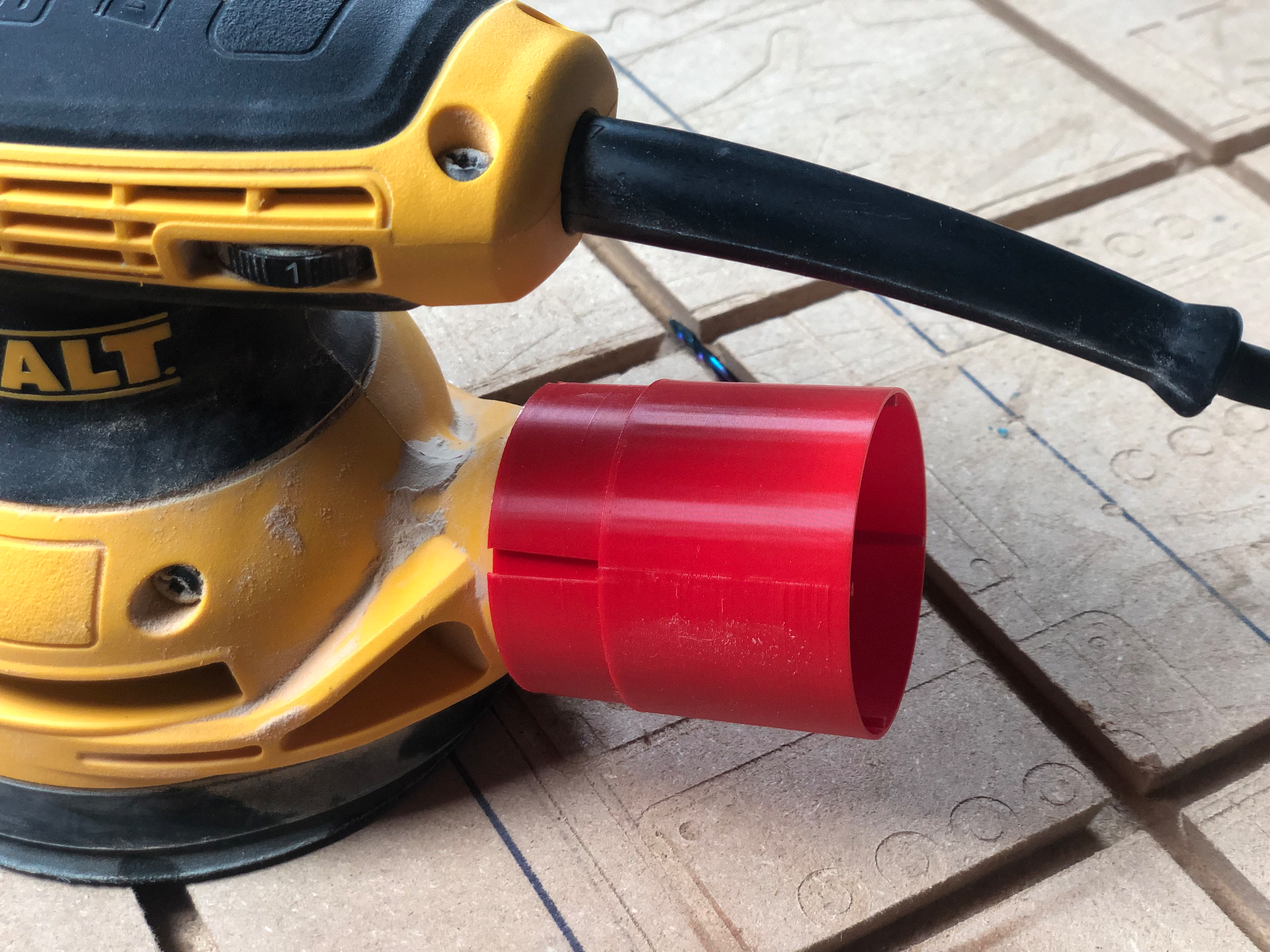 Dewalt sander vacuum adapter 2-1/8 & 2-1/4 OD